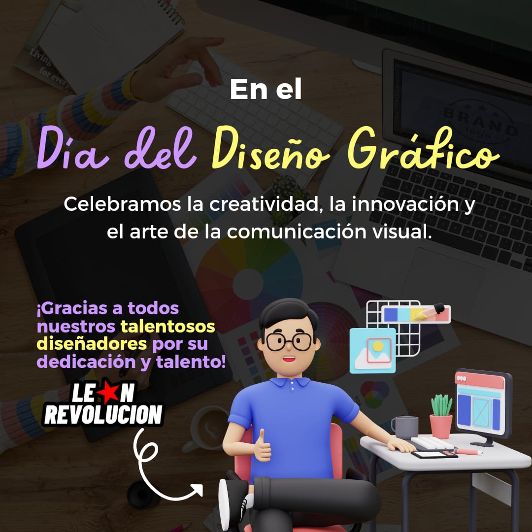 Hoy es día del diseñador gráfico 🥳

En este día especial, celebramos a todos esos artistas que dan vida a las ideas, con su arte seguimos avanzando en rutas de progreso 🎨✨ 👏🏻

Es Nuestro El Porvenir 🔴⚫✊🏼

#LeonRevolucion