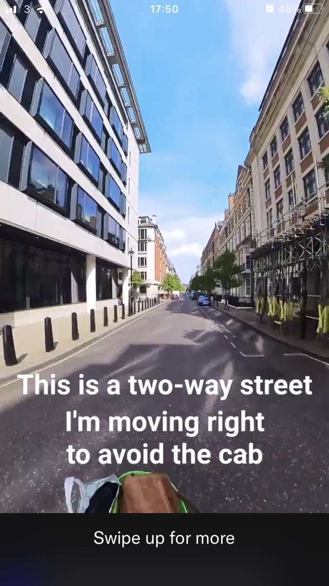 @theJeremyVine Jeremy, your behaviour gives cyclists a bad name. When you turned the corner the taxi was not in sight and you should have moved immediately to the left side of the street. Once you saw the taxi, if truly concerned about a potential accident, you should have stopped but didn’t.