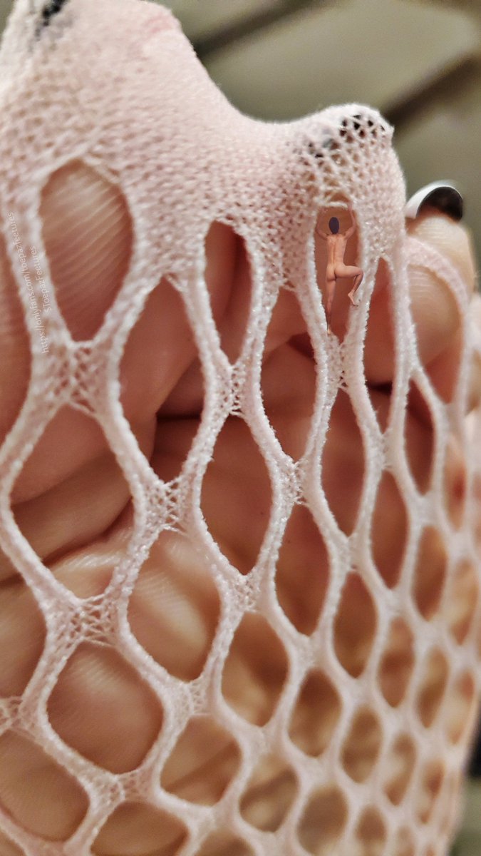 Sizetwitter, everyone knows the risks of wearing fishnet style stockings... tiny little cuties start coming out of the woodwork to scale the mountainous toes Giantess collage