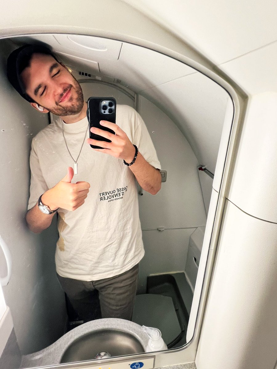 I have an irrational fear of being sucked down the airplane toilet even though I’m bigger than the whole room. 👍🏼