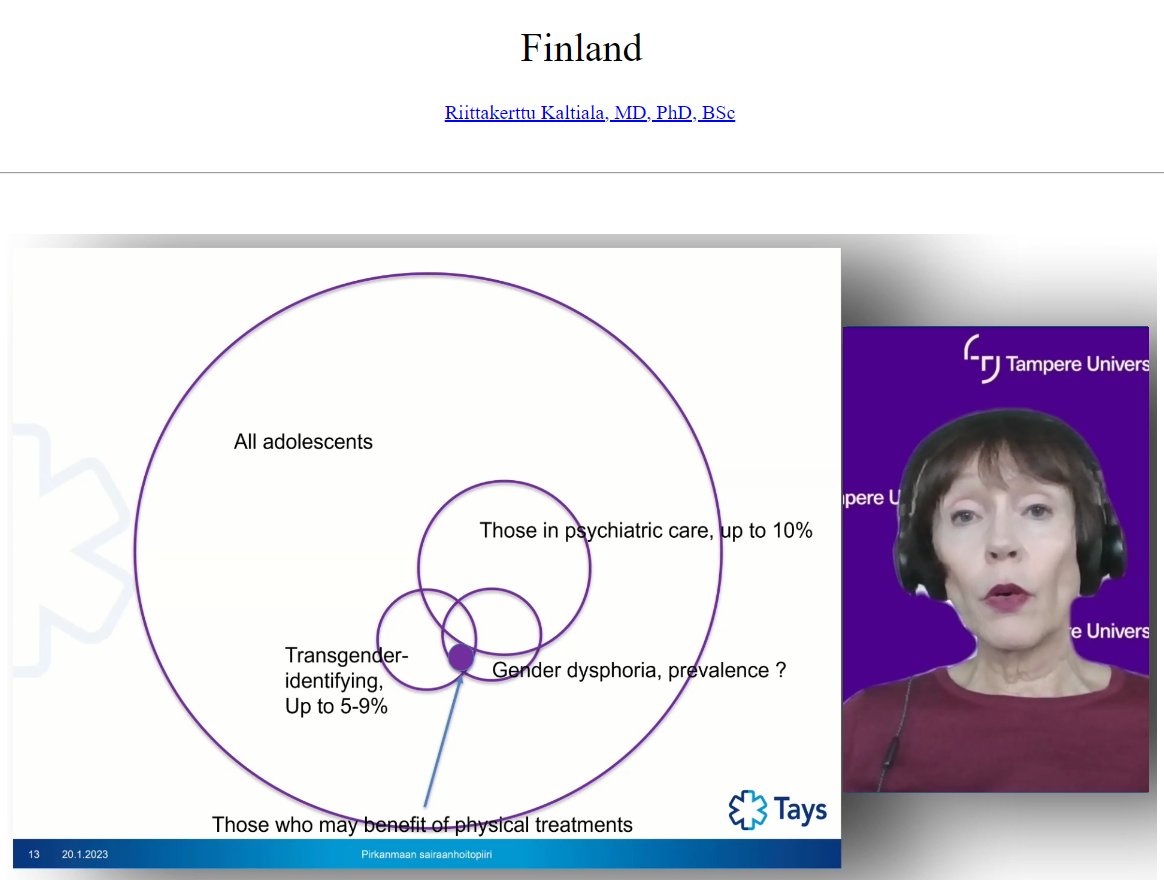 Cass Review advisory board member Riittakerttu Kaltiala spoke at a 2023 conference about how the growing population of trans youth worldwide could be 'prevented' in Bhutan (thelinkbhutan.org/seminars/sympo…, thelinkbhutan.org/seminars/sympo…, thelinkbhutan.org/seminars/sympo…)