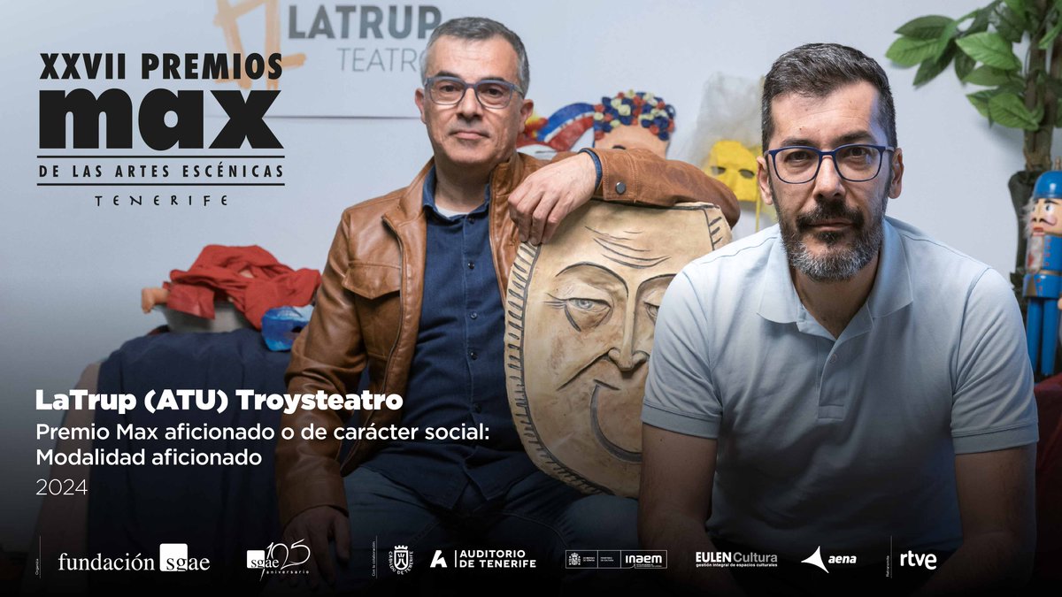 🍎LaTrup Asociacion Teatral Universitaria Troysteatro🎭recibirá el Premio Max aficionado o de carácter social 2024. Modalidad: aficionado el próximo 1 de julio en la ceremonia de los 27º Premios Max - Tenerife. #Max2024 ✨¡Enhorabuena! ℹ premiosmax.com/prensa/401/lat…