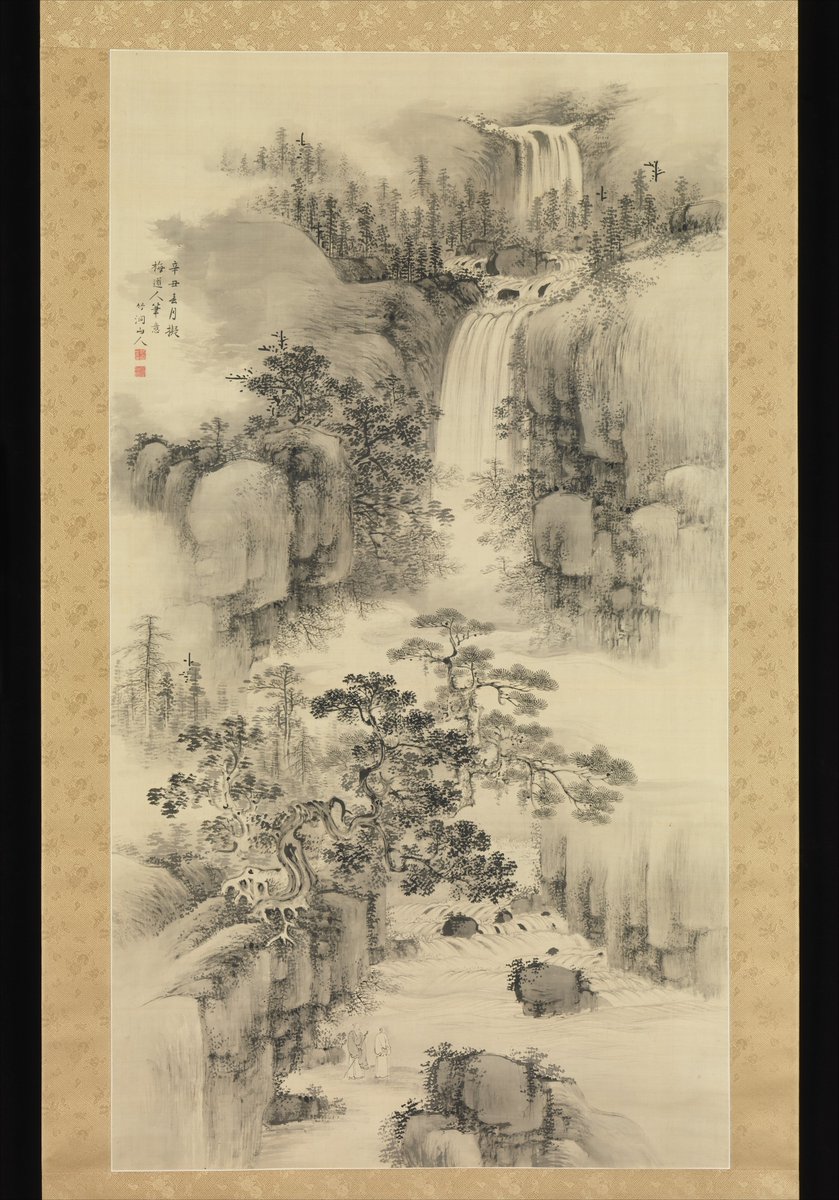 Landscape with Waterfall, by Nakabayashi Chikutō, 1841

#bunjinga