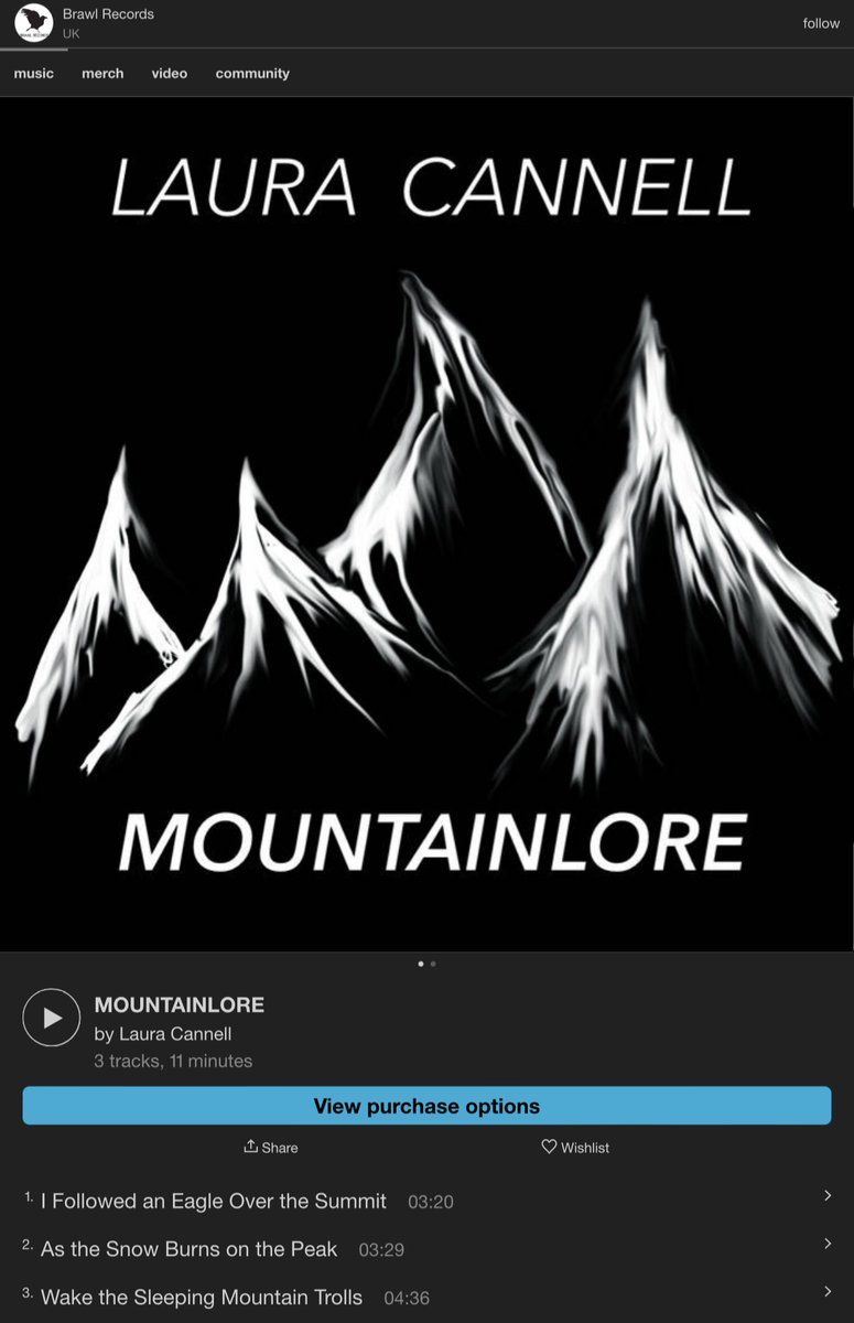 My latest EP is here! MOUNTAINLORE - it’s the 4th in my yearlong series. Thanks to all who have ordered it so far!!! Signed CDs are on their way shortly 💿💿💿💿 brawlrecords.co.uk