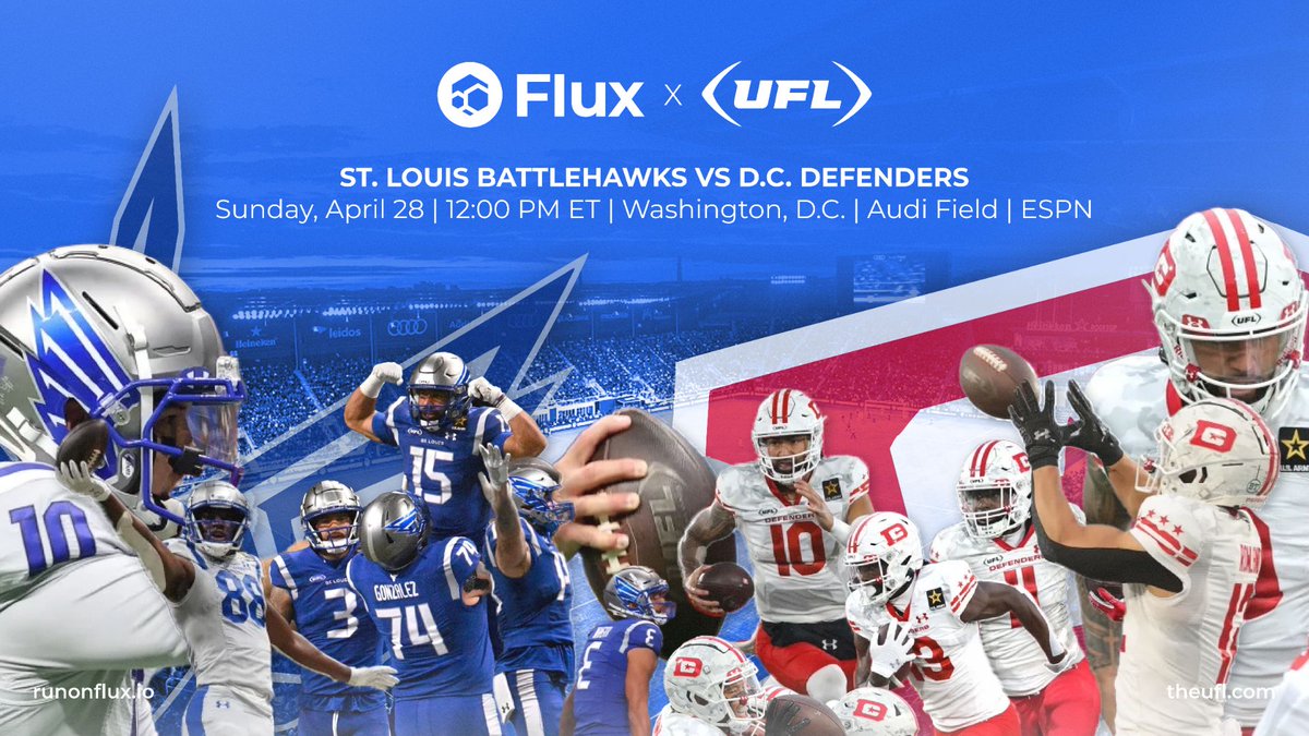 We are going to be there! Join us! 🙌 #Flux #UFL @XFLBattlehawks @XFLDefenders