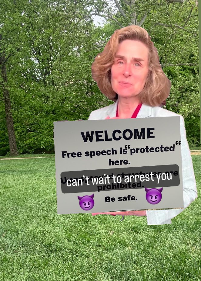 pamela whitten set armed police to destroy “unsafe tents” — the tents in question housed medical supplies, sunscreen, and art supplies #whittenmustfall #whittenmakesiuunsafe #iu #GazaSolidarityEncampment