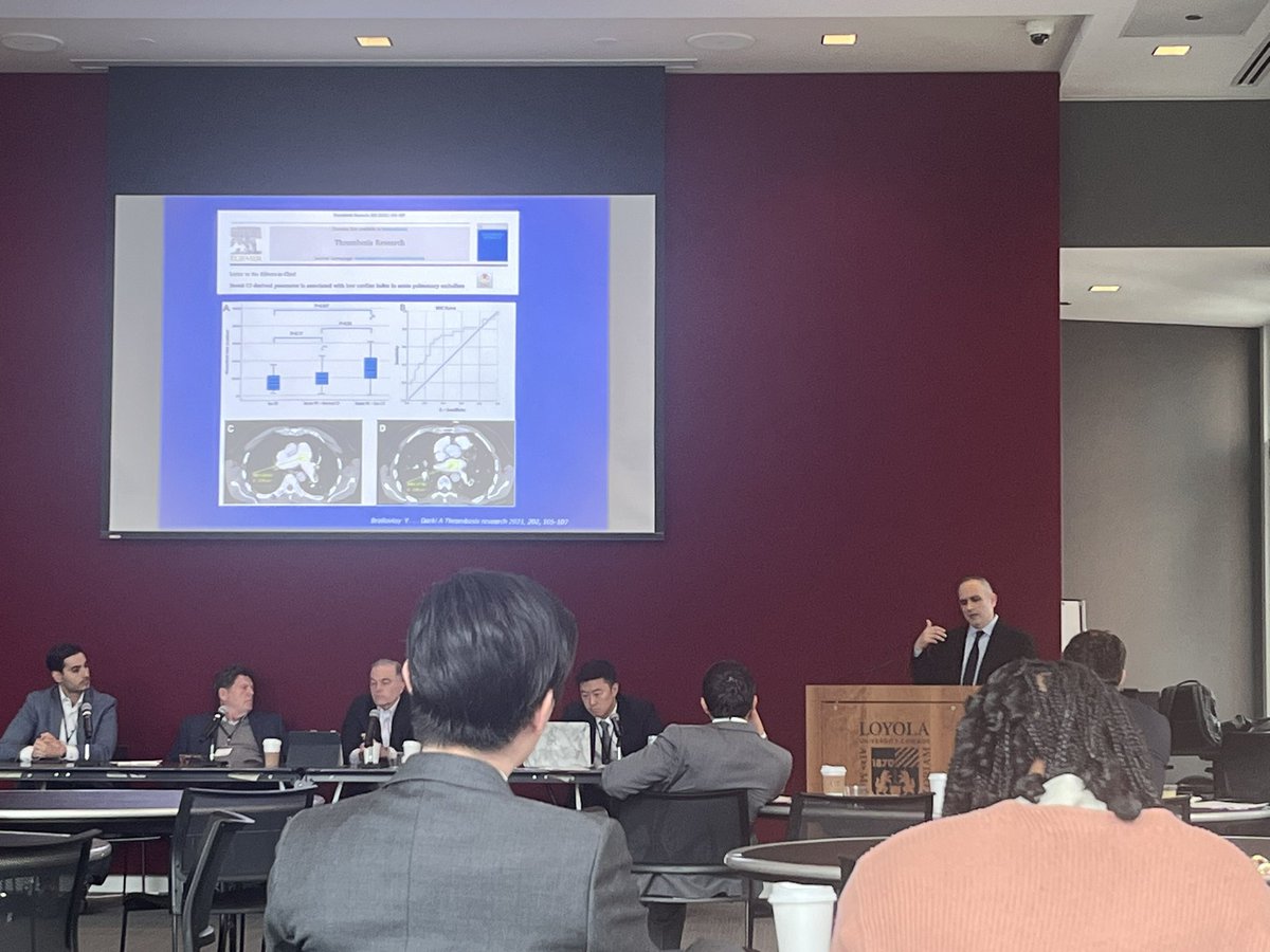 An excellent introduction to the current state of risk stratification in normotensive APE from @darki_amir at the Loyola Cardiogenic Shock Symposium today. @LoyolaMedPERT @LUcardsfellows