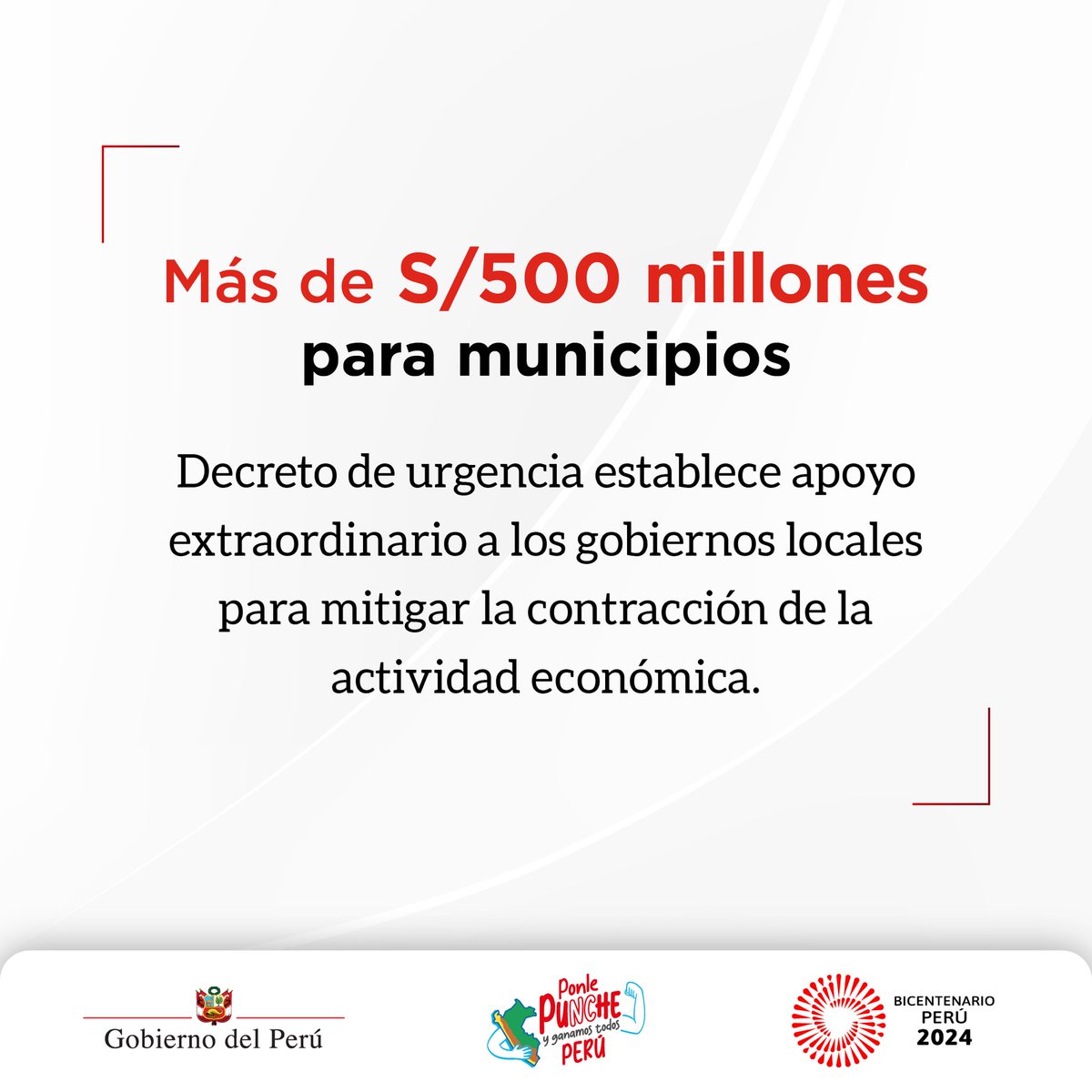 💪 ¡Más de S/500 millones para municipios! Ejecutivo aprobó transferencia destinado a apoyar a los gobiernos locales y así garantizar servicios públicos y la continuidad de obras. 🇵🇪