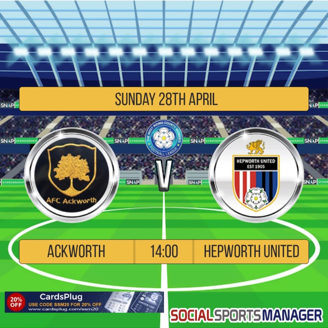 Our Ladies make the short Trip to Ackworth on Sunday looking for a back to back win. 🔴