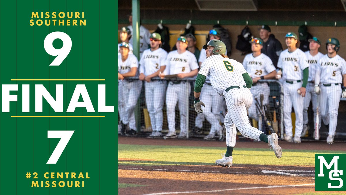 COMEBACK COMPLETE 🦁 Southern climbs back from a 6-0 deficit in the eighth, taking down #2 Central Missouri to even the series! Henry Kusiak: 3-4, HR, 2B, 3 RBI, 2 R, BB Nate Mieszkowski: 2-5, 2B, 3 RBI Drew Townsend: 1-4, HR, 2 R, BB Wyatt Morgan: 1-2, HR