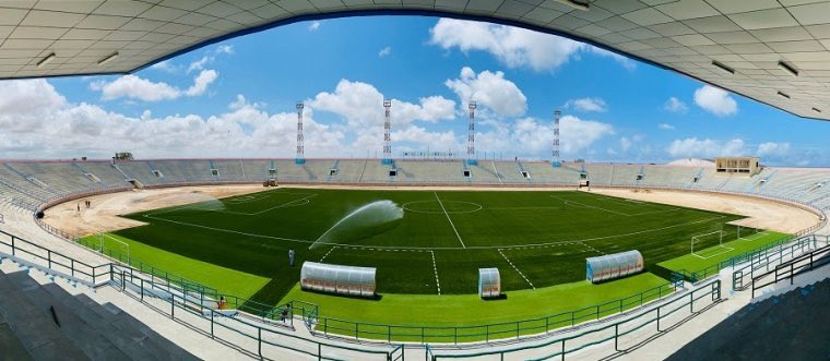 A few years ago, #MogadishuStadium was an army barrack, rotten and riddled by bullets. Today, the 65,000 capacity stadium is back to life and is once again hosting matches. Mogadishu Stadium is a symbol of the rapid development of the country. Folks, Somalia🇸🇴 is rising.