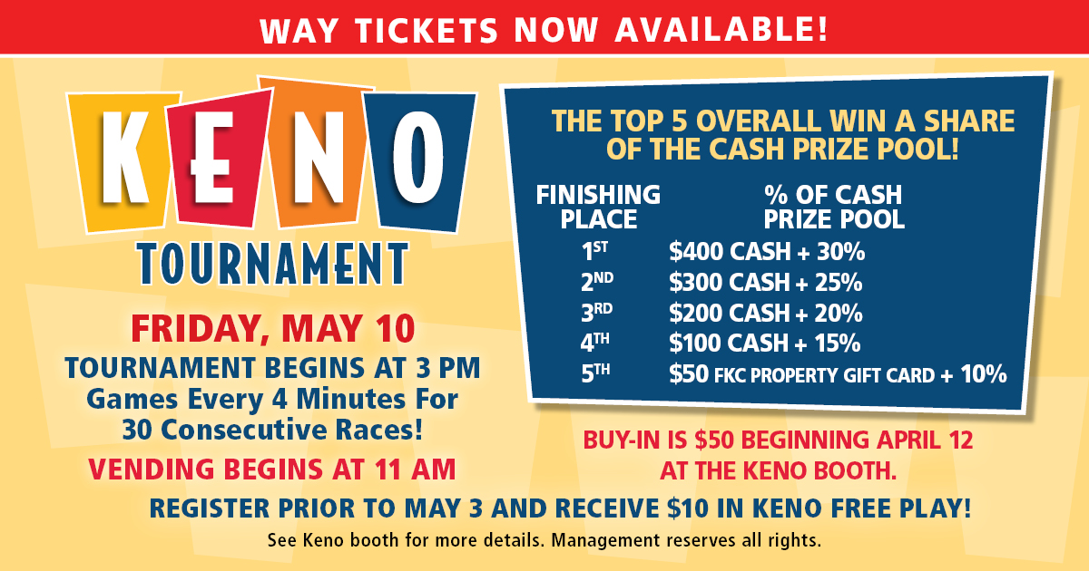 Don't miss our Keno tournament on May 10th at FireKeepers! 🏆 Register early to score $10 in Keno free play – available exclusively for those who sign up before May 3rd. Let's make this a Keno showdown to remember! #FKCHKeno