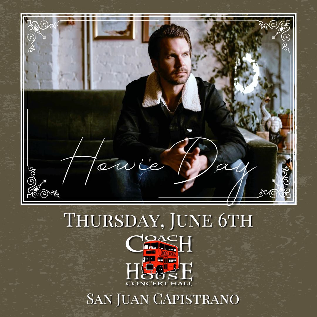 Howie Day will be coming down to San Juan Capistrano to celebrate the 20th Anniversary of 'Stop All The World Now!' Join us at The Coach House on June 6th for an evening of heartfelt music and secure tickets TODAY❗ Purchase tickets👇 📞 (949) 496-8930 // thecoachhouse.com