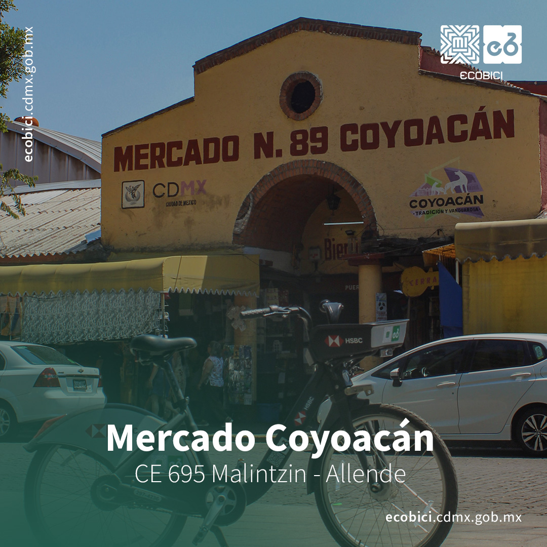 ¿Una quesadillita? Date una vuelta por el icónico Mercado Coyoacán en ECOBICI. 🚲🌮 #LlegaEnECOBICI #Mercado #Coyoacán