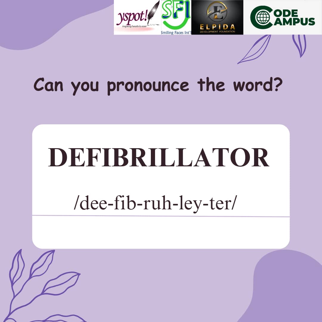 DEFIBRILLATOR is a term in cardiology. It is an electronic device used internally or externally that delivers a controlled electric shock to a patient to correct ventricular fibrillation
Did you find it difficult to pronounce?
#SmartMinds2024 #SpellingBee #spellingbeecompetition