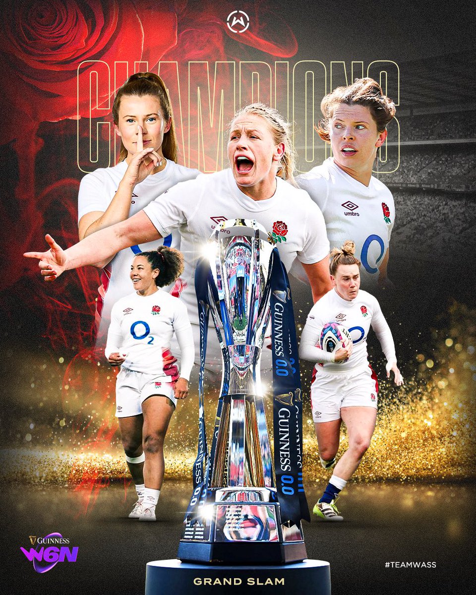 𝐆𝐑𝐀𝐍𝐃 𝐒𝐋𝐀𝐌 𝐱 𝐂𝐇𝐀𝐌𝐏𝐈𝐎𝐍𝐒𝐇𝐈𝐏 𝐖𝐈𝐍𝐍𝐄𝐑𝐒🌹🏆 Congratulations to our @EnglandRugby @RedRosesRugby clients on triumphing at the @Womens6Nations 👏👏 #WassRugby | #TeamWass