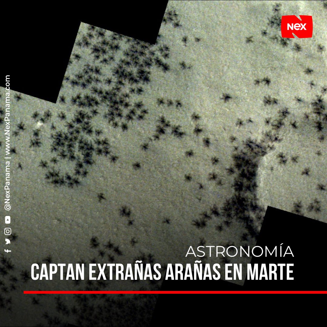 Sondas de la Agencia Espacial Europea (ESA), captaron unas misteriosas'arañas' en Marte, específicamente en un área llamada 'Ciudad Inca'.👀 #nexpanama #nex
