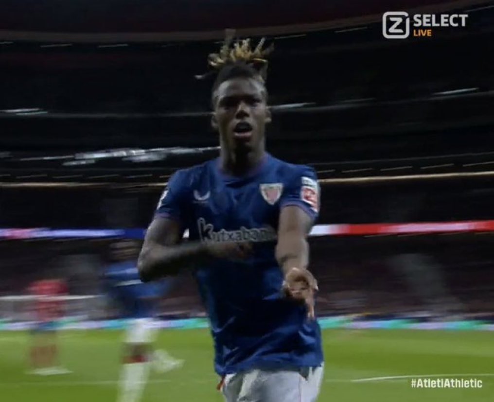 YashRMFC's tweet image. Atletico fans were racially abusing Nico Williams, he complained to the referee and as always they didn't take any action. Minutes later Nico scored a goal and pointed on his skin colour in front of Atletico fans. Love you Nico