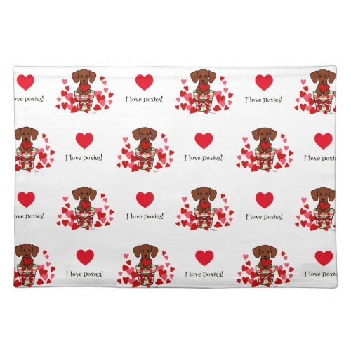 Dachshund Valentine Cartoon Cloth Placemat #dachshund, #cartoon, #doxie, #cute, #valentine, #ClothPlacemat  ift.tt/VOAWDQr