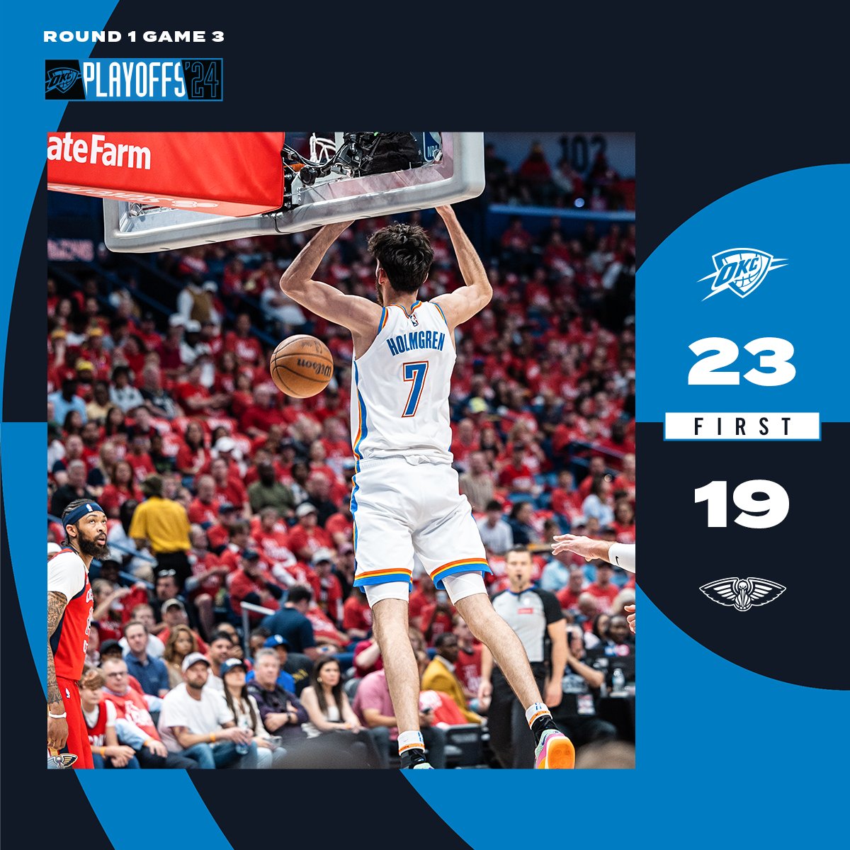 okcthunder's tweet photo. Getting going after one https://t.co/ak8crX7vVX