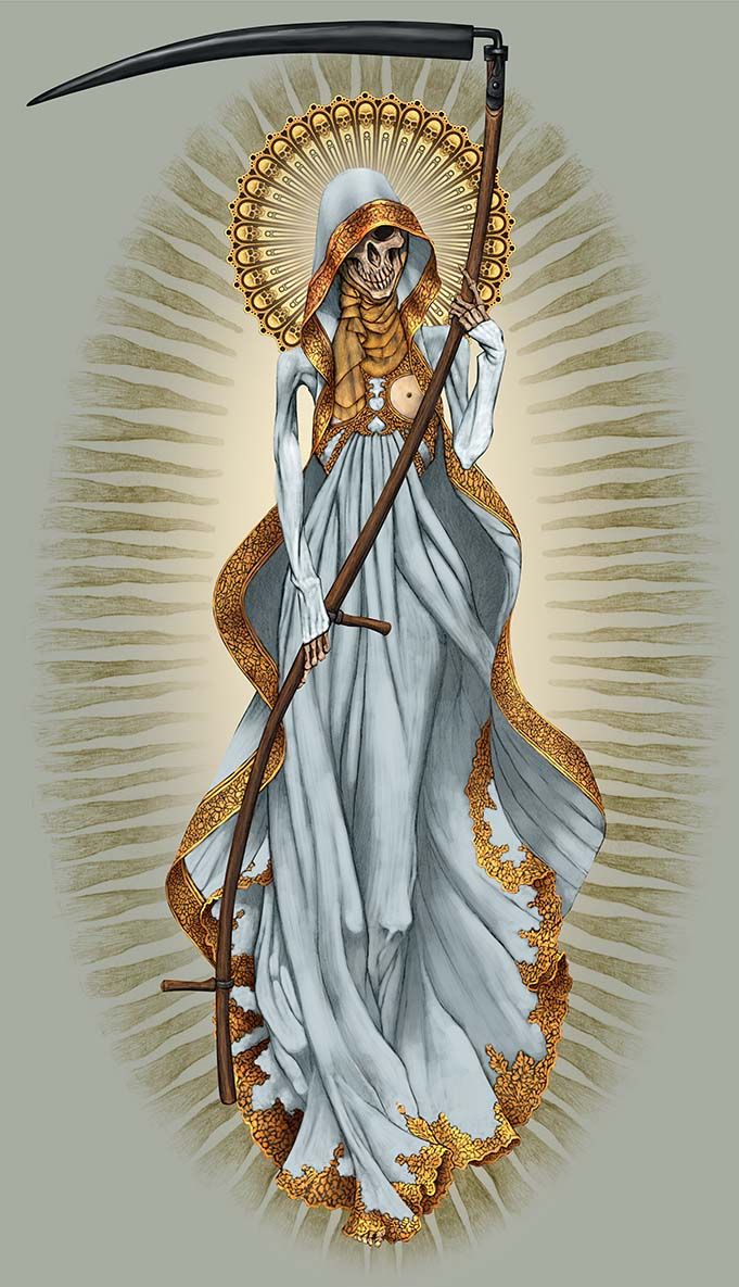 edgar_clement's tweet photo. Les va otra Santa Muerte.

La llamaré "Mi Niña Blanca", pues una carnicería que se llama así acá en Neza la usó para decorar sus muros.

Abro hilo, paso links:
👇👇👇 https://t.co/6Wmq1nmekV
