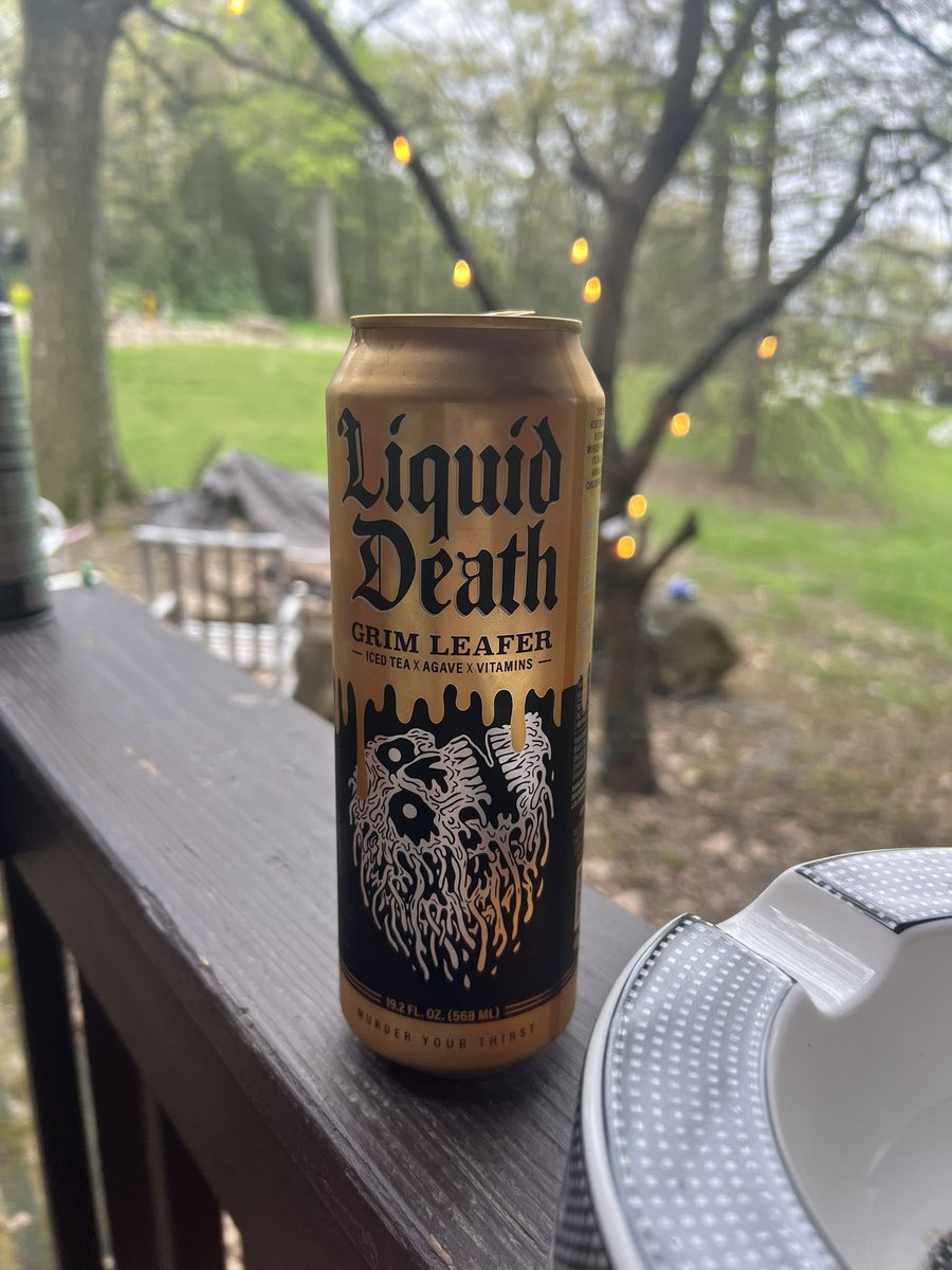 Enjoying a Grim Leafer by @LiquidDeath on a nice spring day.