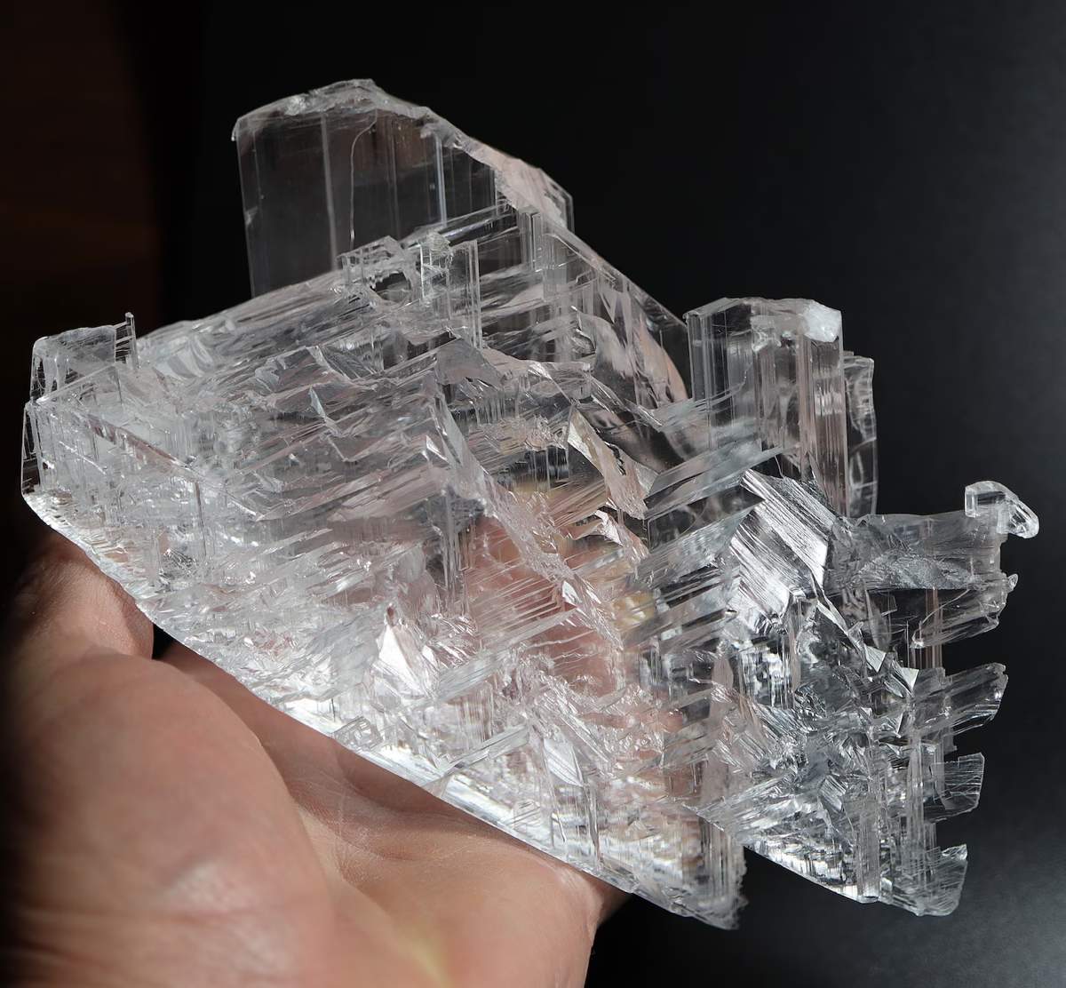 Complex Selenite crystal from The Naica Mine of Chihuahua, Mexico. Photo: GoldenHourMinerals