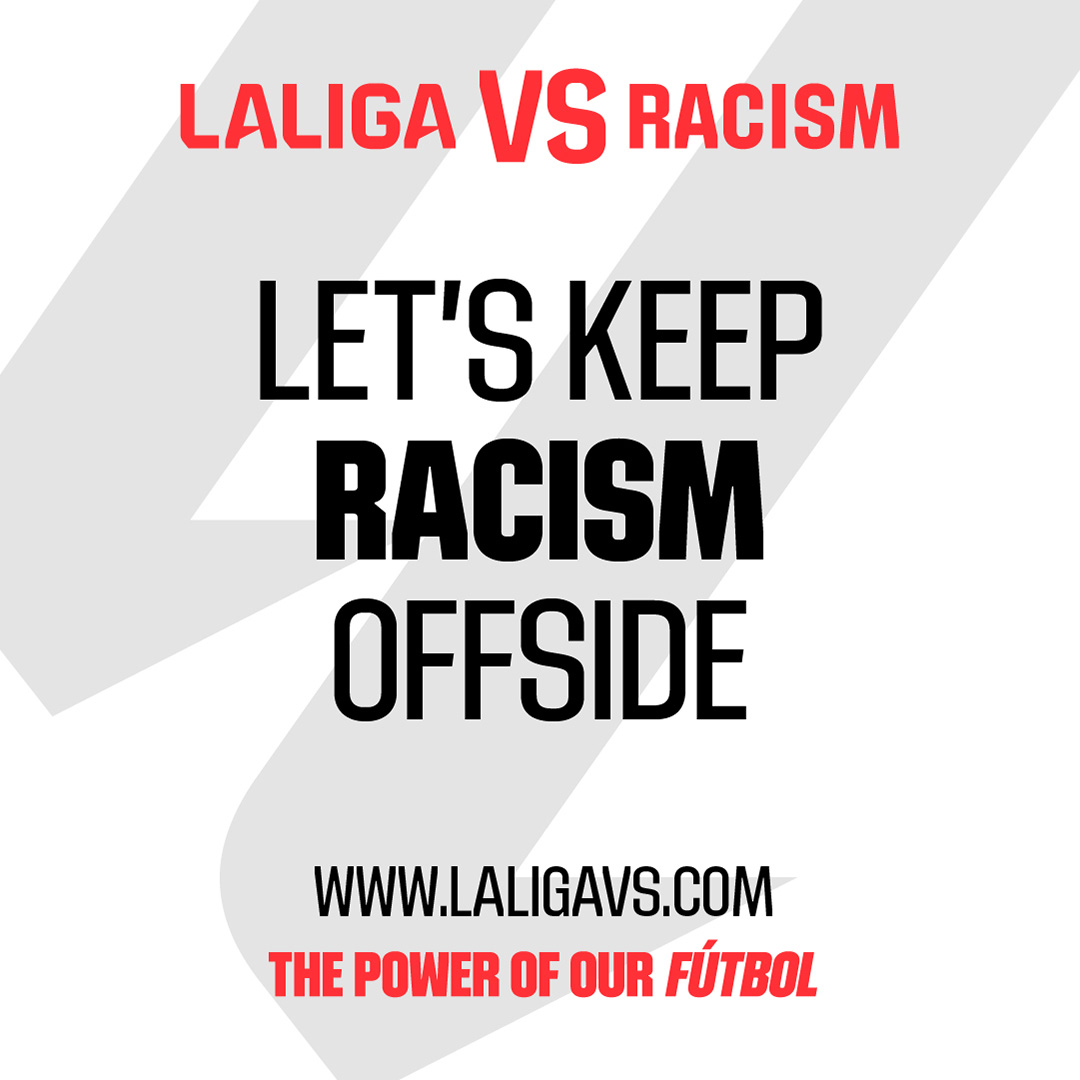 ✋🛑 There’s s no place for racist or hateful behaviour in sport. LALIGA vehemently condemns any racist acts and will continue working to eradicate this inexcusable behaviour from our sport. #LALIGAvsRacism