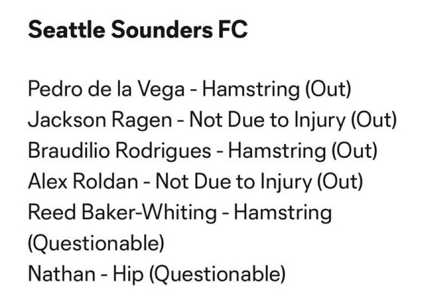 Please stop with this “Not Due to Injury” nonsense, @MLS. Just say “suspended”. It’s not that hard. 🤦‍♂️ 

#Sounders #DCvSEA #SoundersMatchday #MLSSeasonPass