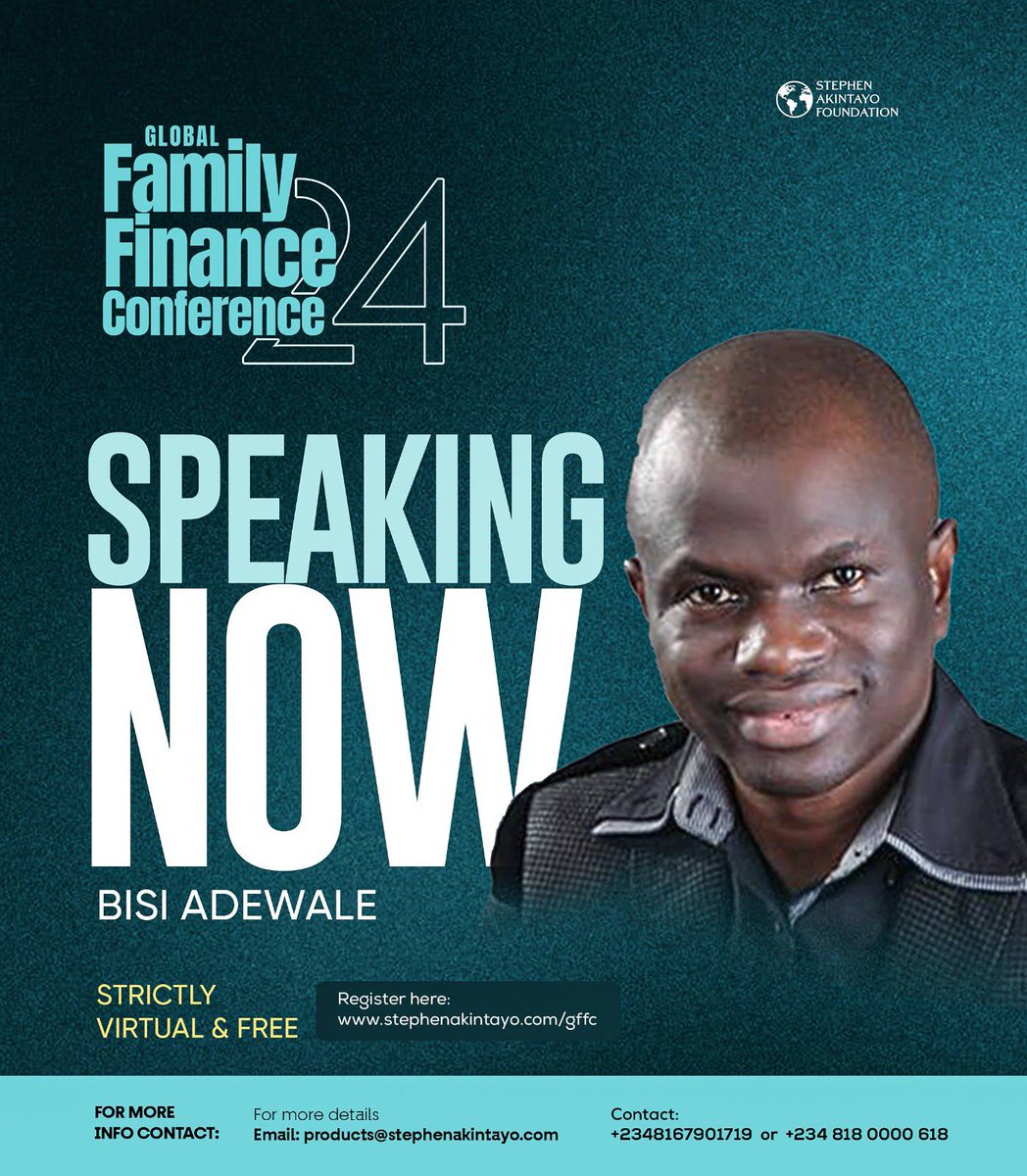 Speaking now is Bisi Adewale, on 'Money Management in the Family.'🔥

You cannot afford to miss this one!

Join now at stephenakintayo.com/gffc

For more enquiries, contact +234 818 0000 618 or +234 816 790 1719.

#drsakintayo #GFFC2024 #GFFC #Familyfinance #day4