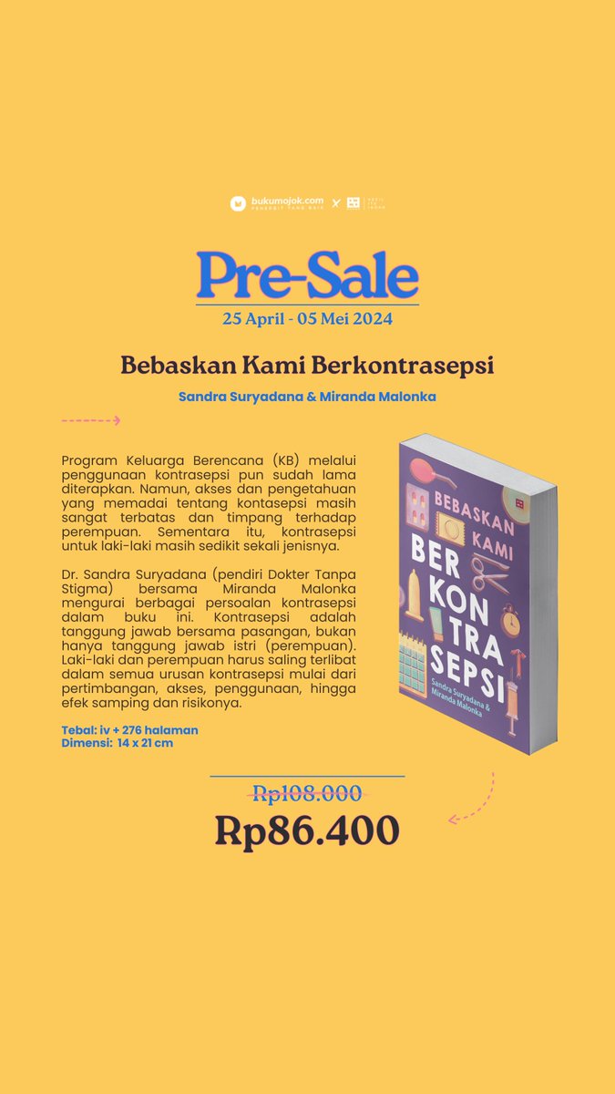 Program Keluarga Berencana (KB) melalui penggunaan kontrasepsi pun sudah lama diterapkan. Namun, akses dan pengetahuan yang memadai tentang kontasepsi masih sangat terbatas dan timpang terhadap perempuan. Sementara itu, kontrasepsi untuk laki-laki masih sedikit sekali jenisnya.