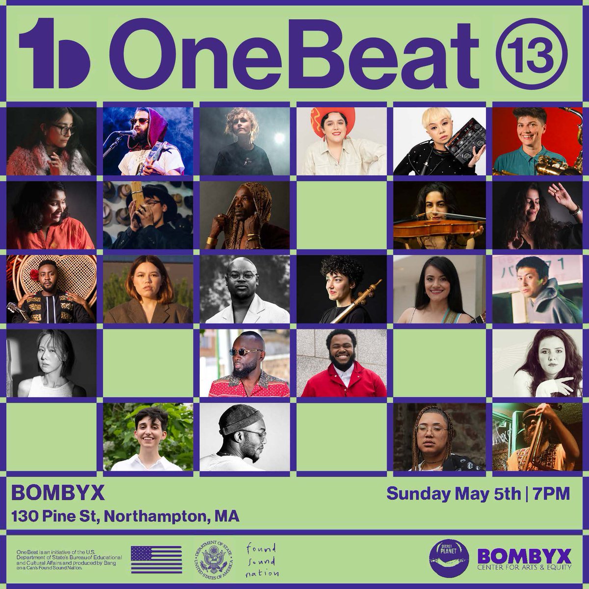 Sunday May 6th the OneBeat 13 Fellows will be playing at BOMBYX in Northampton, MA at 7pm! Tell a friend and grab your tickets here:  secretplanet.live/onebeat

@ECAatState

#culturaldiplomacy #exchangeourworld