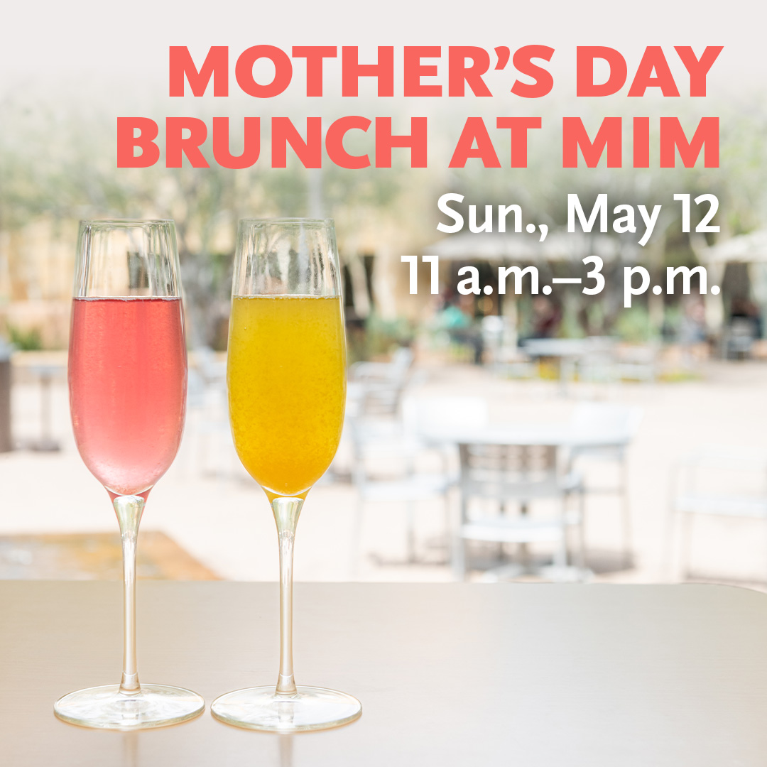 Treat Mom to Mother’s Day brunch at MIM! Enjoy a special prix fixe menu at Café Allegro on Sunday, May 12 from 11:00 a.m. to 3:00 p.m. No reservations required. View the full menu here: bit.ly/3TSsoFn
