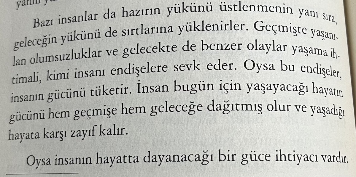 İnsan gelecekte de kullanmak üzere ihtiyaç duyduğu bütün hayat enerjisini bugünden tüketirse , gelecek için yaşamaya enerjisi kalmaz. MFG