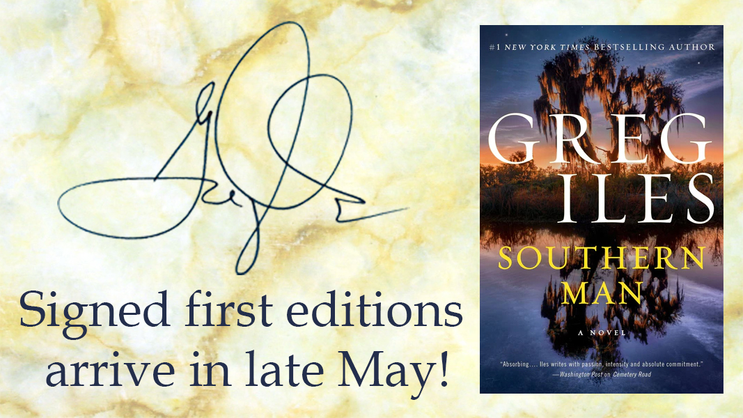 Pub date for SOUTHERN MAN by the one and only @GregIles is a month away ... and we'll have signed first editions!

Reserve your copy today: alabamabooksmith.com/signed-copies/…

#signedbooks @WmMorrowBooks @HarperCollins