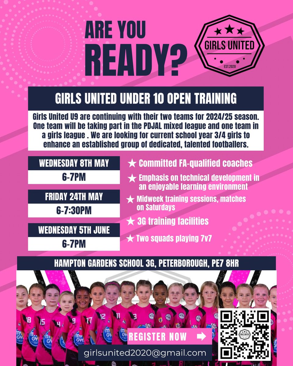 GirlsUnitedFC1's tweet photo. UNDER 10 24/25 

Two teams - Girls league &amp; an all girls team in the PDJAL

⭐️ Do you need a new challenge?
⭐️ Looking for somewhere fun for your daughter to develop?

Come and see what we're all about at Girls United. 

We can't wait to meet you!

https://t.co/lSZmwVSzoC https://t.co/l7wvasYeWW