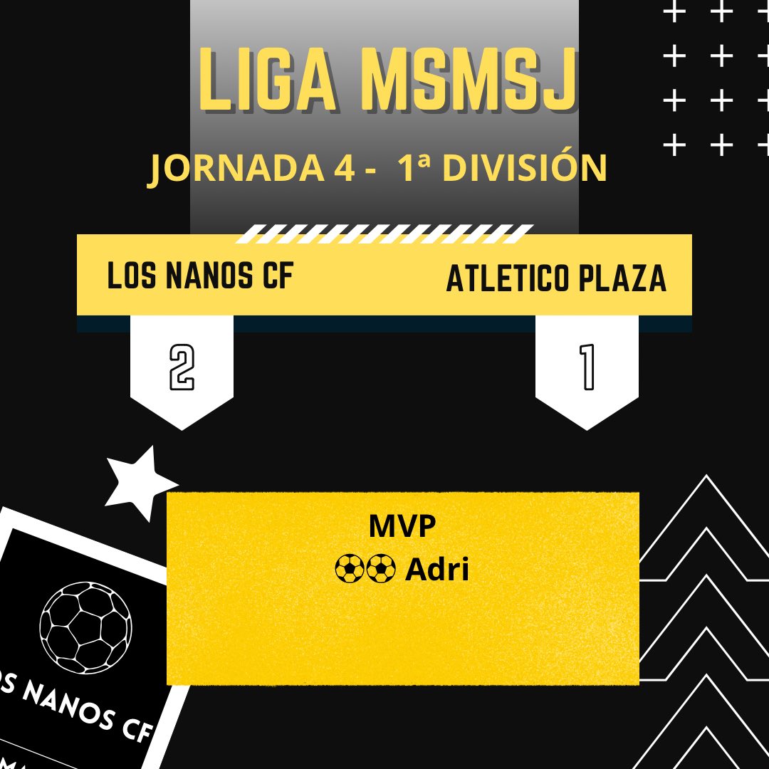 LOS NANOS HAN VUELTO 🔥

Regresamos tras una larga semana sin fútbol con victoria sufrida pero merecida 💪

Gran partido de Atlético Plaza, lleno de buen rollo. 

⚽️GOLEADORES⚽️
- <a href="/adriannvazquezz/">adriannvazquezz</a> 

⭐️MVP
- <a href="/adriannvazquezz/">adriannvazquezz</a> 

#ADNnanista