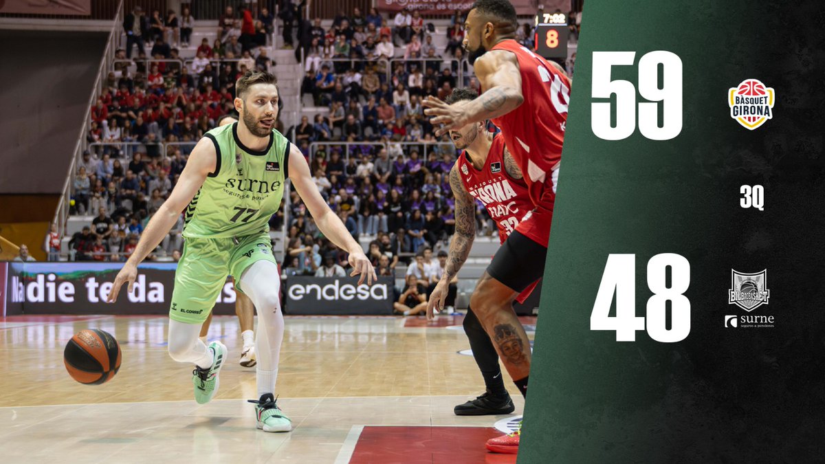 Final 3er cuarto. 🔴 Bàsquet Girona vs Surne Bilbao Basket 🟢