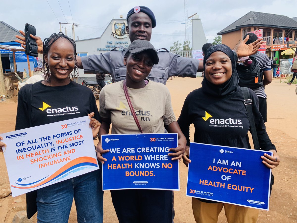 Earlier today, we had a walk4health program hosted by Pioneer medical initiative, where we walked from Futa Junction to the School gate to raise awareness for Health Care.

#HealthEquity #Health4all #healthadvocacy