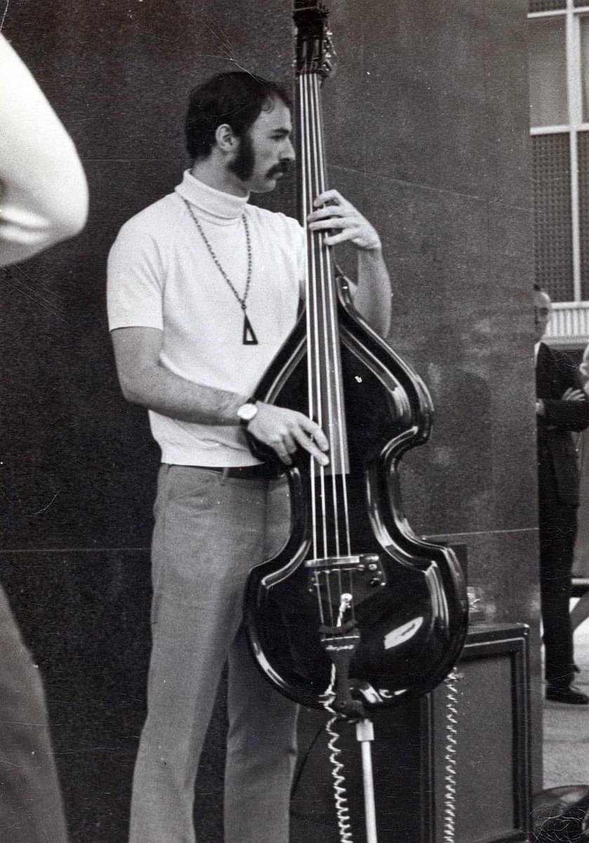 Tony Levin in the late '60s playing his Ampeg Baby Bass