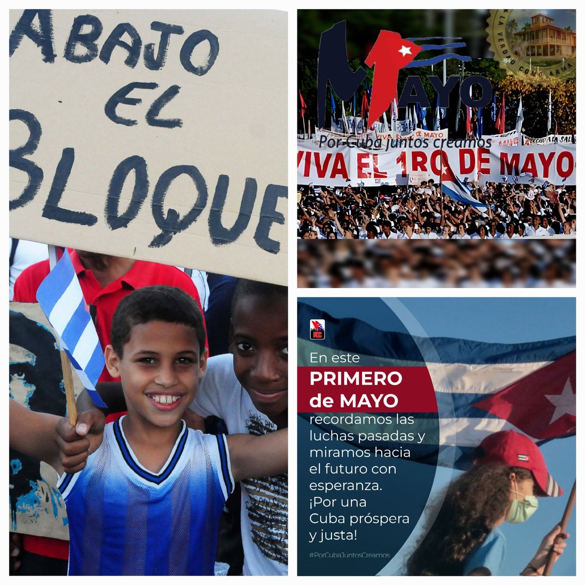 #VivaEl1roDeMayo ,#AbajoElBloqueo ,#CubaViveyVence, #CubaPorLaVida @DrRobertoMOjeda@CastellonJanoi