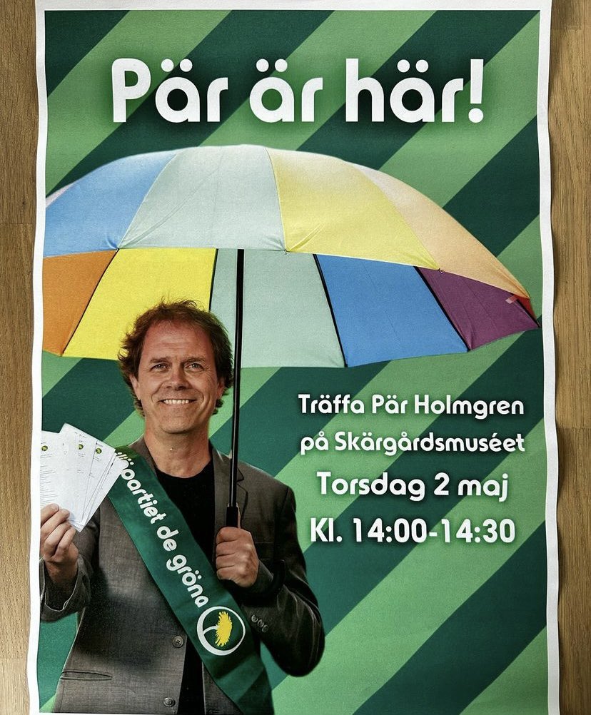 Pär är här. Den 2 maj. #hammarö #euval #mp #klimat