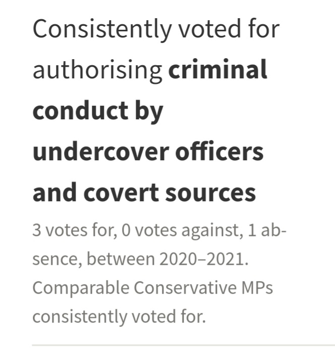 Dan Poulter voted to legalise spycops.