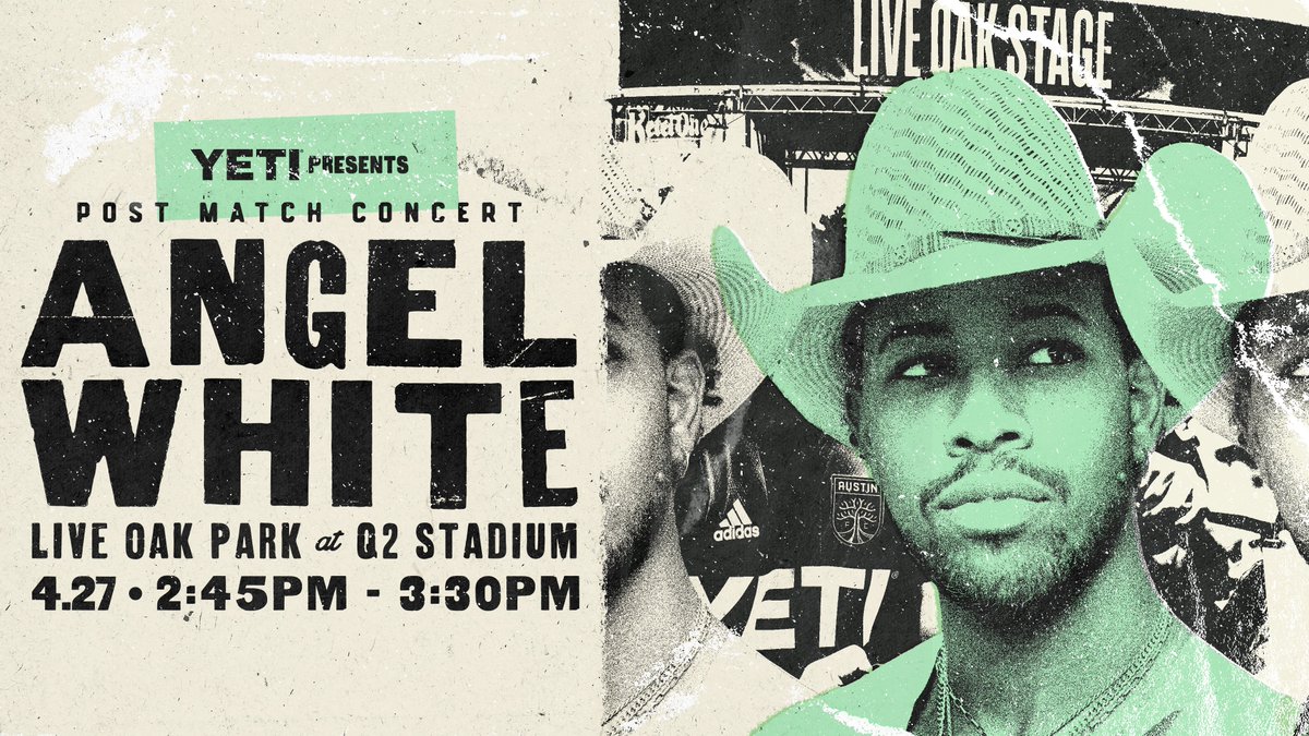 Let's keep the party going, ATX! Head to Live Oak Park outside of @Q2Stadium to celebrated the win with a post match concert from Texas-born musician @anglwhte, presented by @YETICoolers!