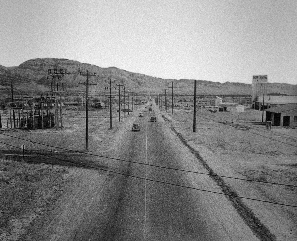 Charleston Blvd, 1944. Facing east. Huntridge Theater on the right.