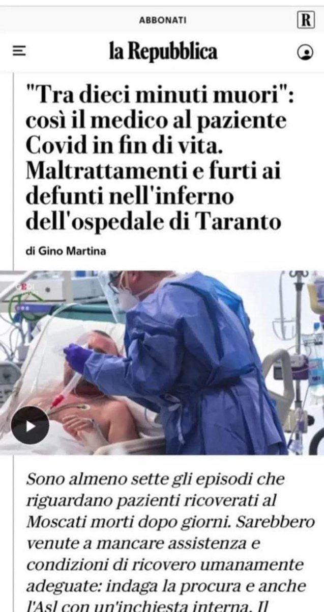 “Fra 10 minuti muori!”. Reparto Covid, ora emerge l’inferno: gli angeli di sta ceppa erano dei diavoli! Maltrattamenti e furti ai danni dei defunti all’ordine del giorno.