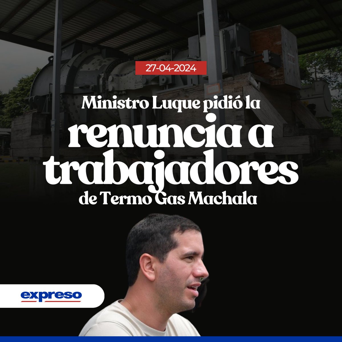 El ministro encargado de Energía, Roberto Luque, afirmó que la planta de Termogas Machala estaba operando apenas en un 25% de toda su capacidad y que esta situación afecta al combate de la crisis energéticas en Ecuador. Lee más 👉 bit.ly/3xNo82n