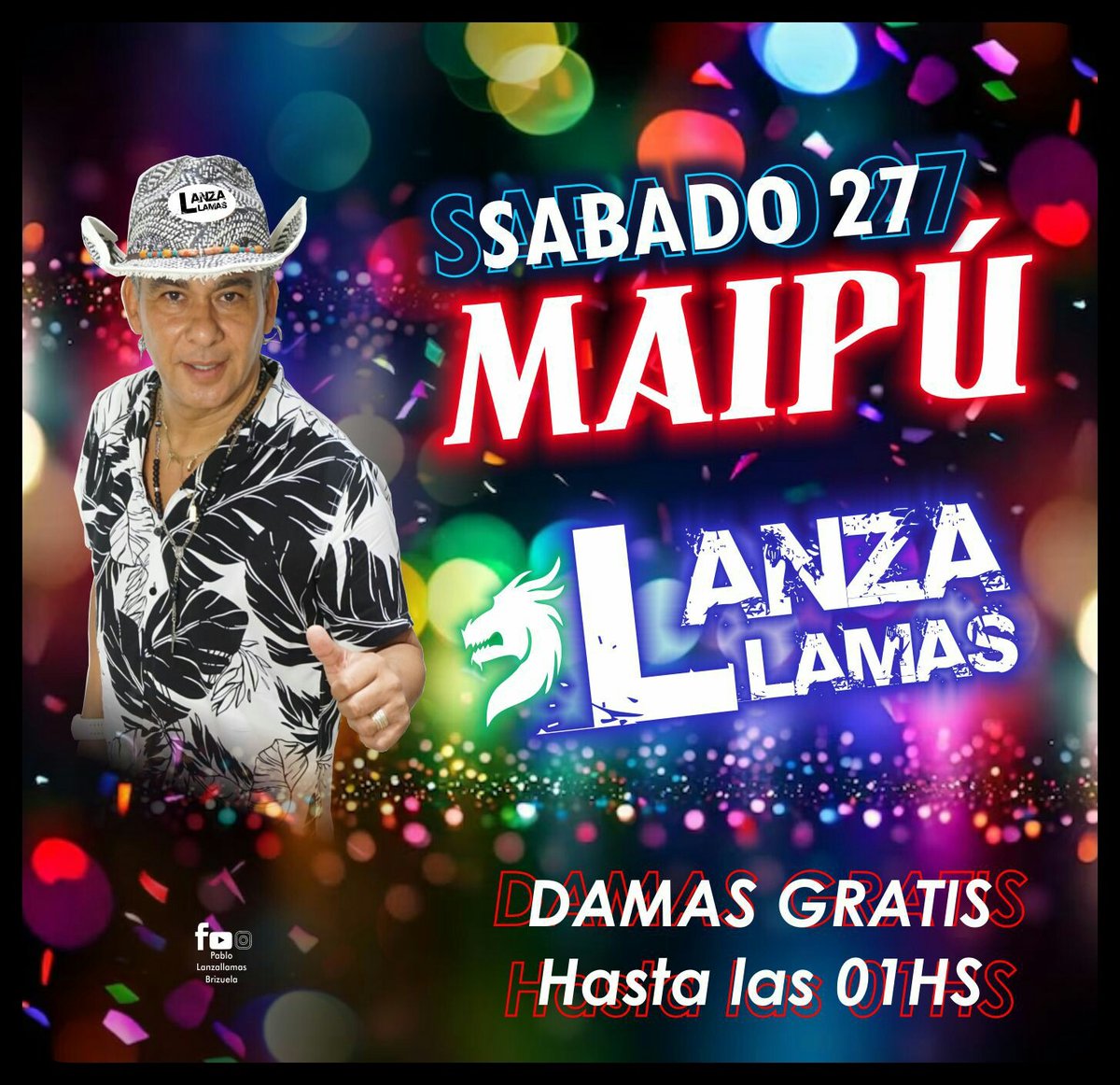 Está noche #LanzallamasBrizuela en el #Maipú 👉Damas gratis hasta las 01 hs #Cuarteto #Córdoba #Argentina