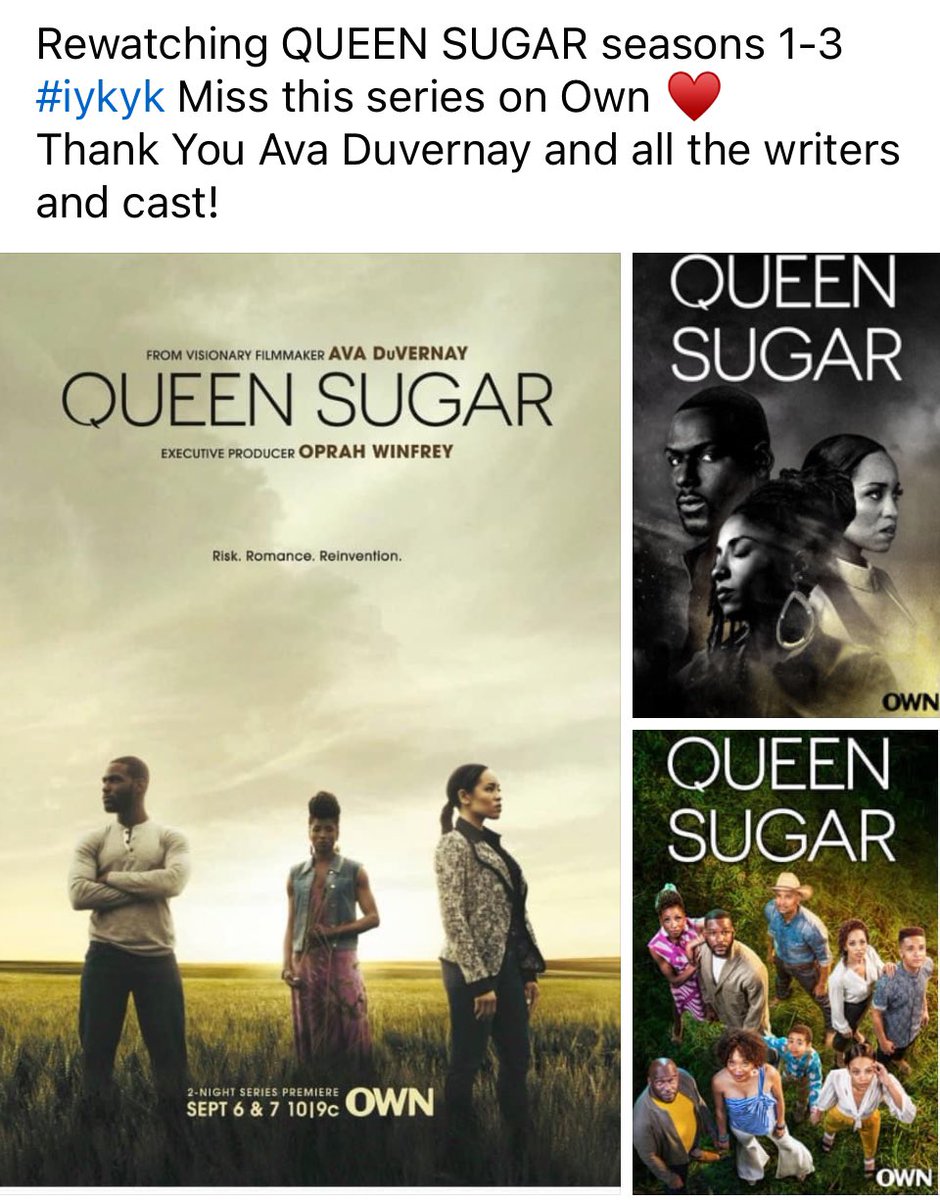 Where are my @QueenSugarOWN family? Miss our weekly tweets and watch parties! 
Thank You Ava @OWNTV @ARRAYNow and so many directors & cast members for an amazing series