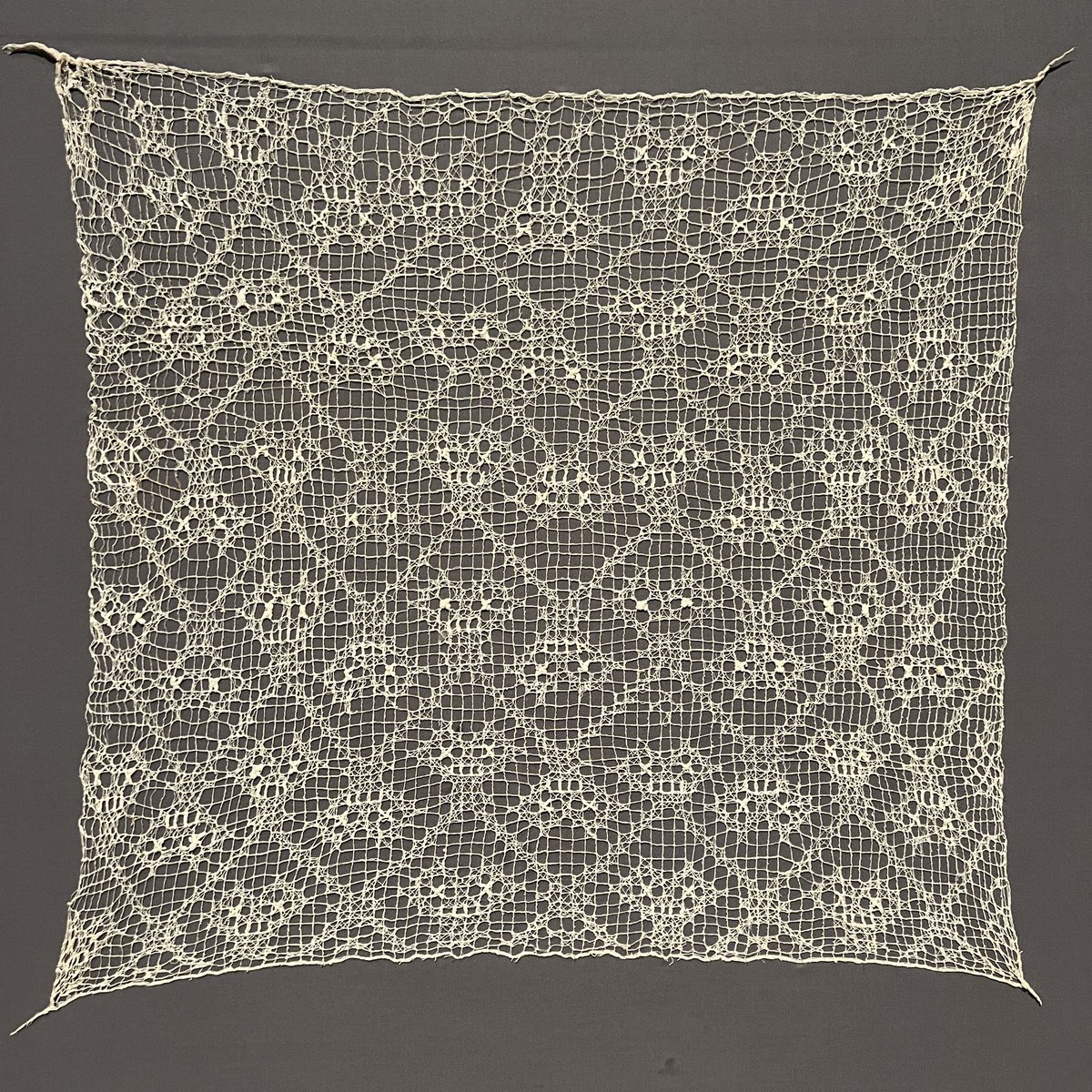 What is the oldest piece of lace you have ever seen? This delicate gauze head cloth with a pattern of zoomorphic heads was painstakingly made in the Chancay Valley between the 12th & 15th centuries (north of modern-day Lima, Peru)